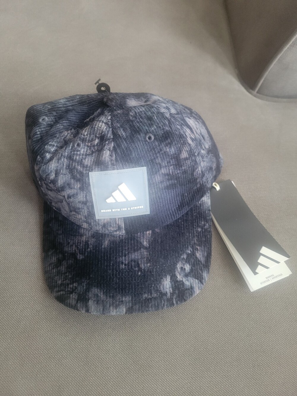 Adidas Must Haves Seasonal Corduroy Cap Black Tie Dye OSFM KH4491 NWT